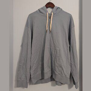 Lands' End Serious Sweats Full Zip Hoodie - Light Blue - Size XL (46-48) - NWT